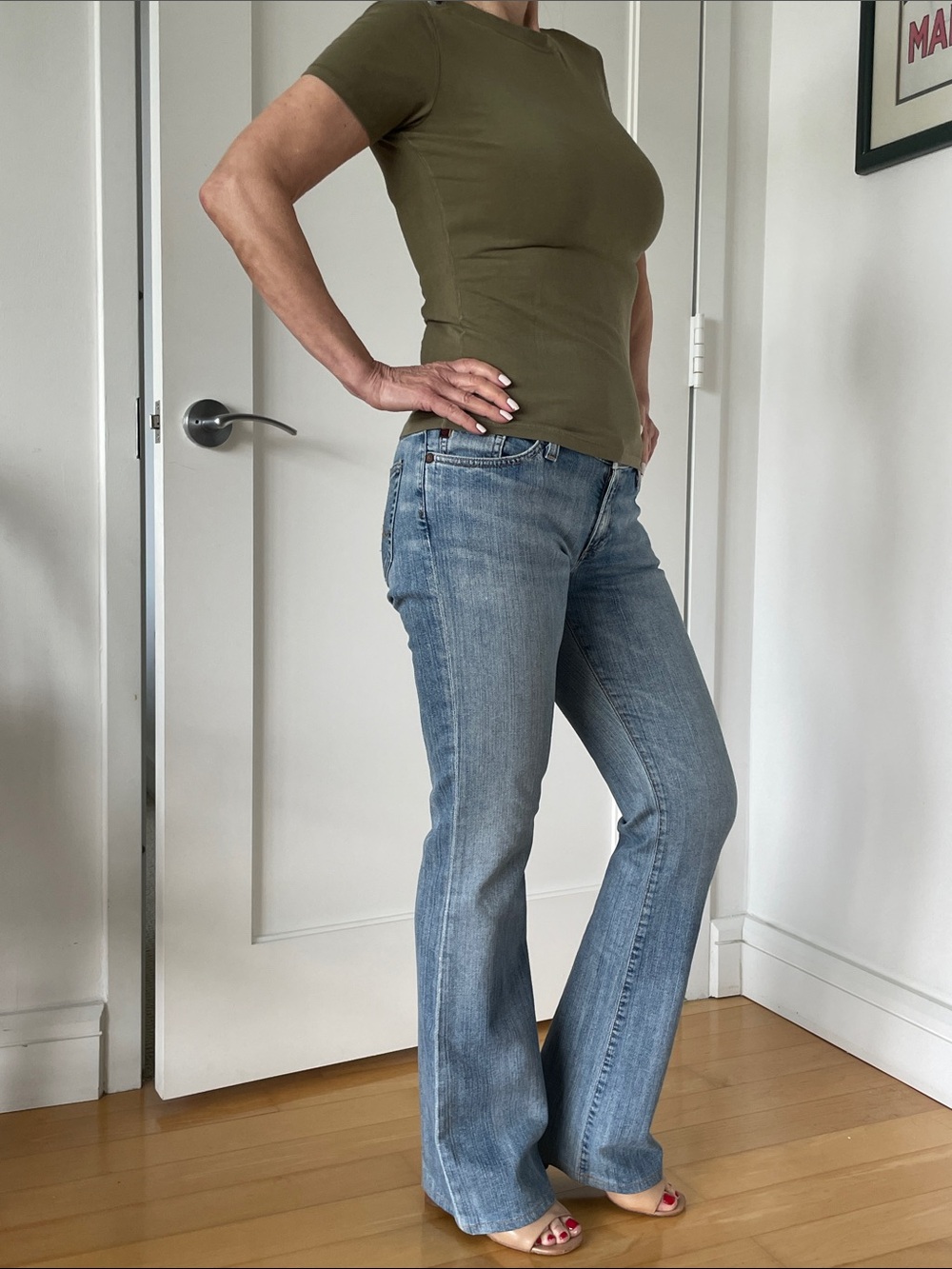 AG Adriano Goldschmied Light Blue Flare Jeans - Picture 2 of 9